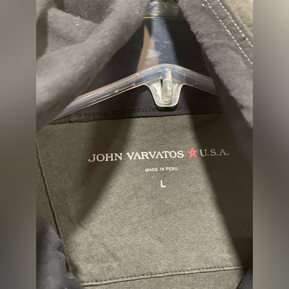 John Varvatos Hoodie Men's Size Large Gray/black Shirt Lightweight Star USA - Picture 4 of 4
